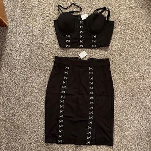 Bebe matching pencil skirt and crop top
